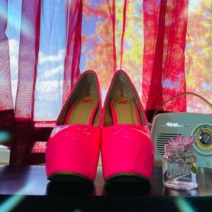 Hot Pink Platform Wedges from Sheikh Shoes